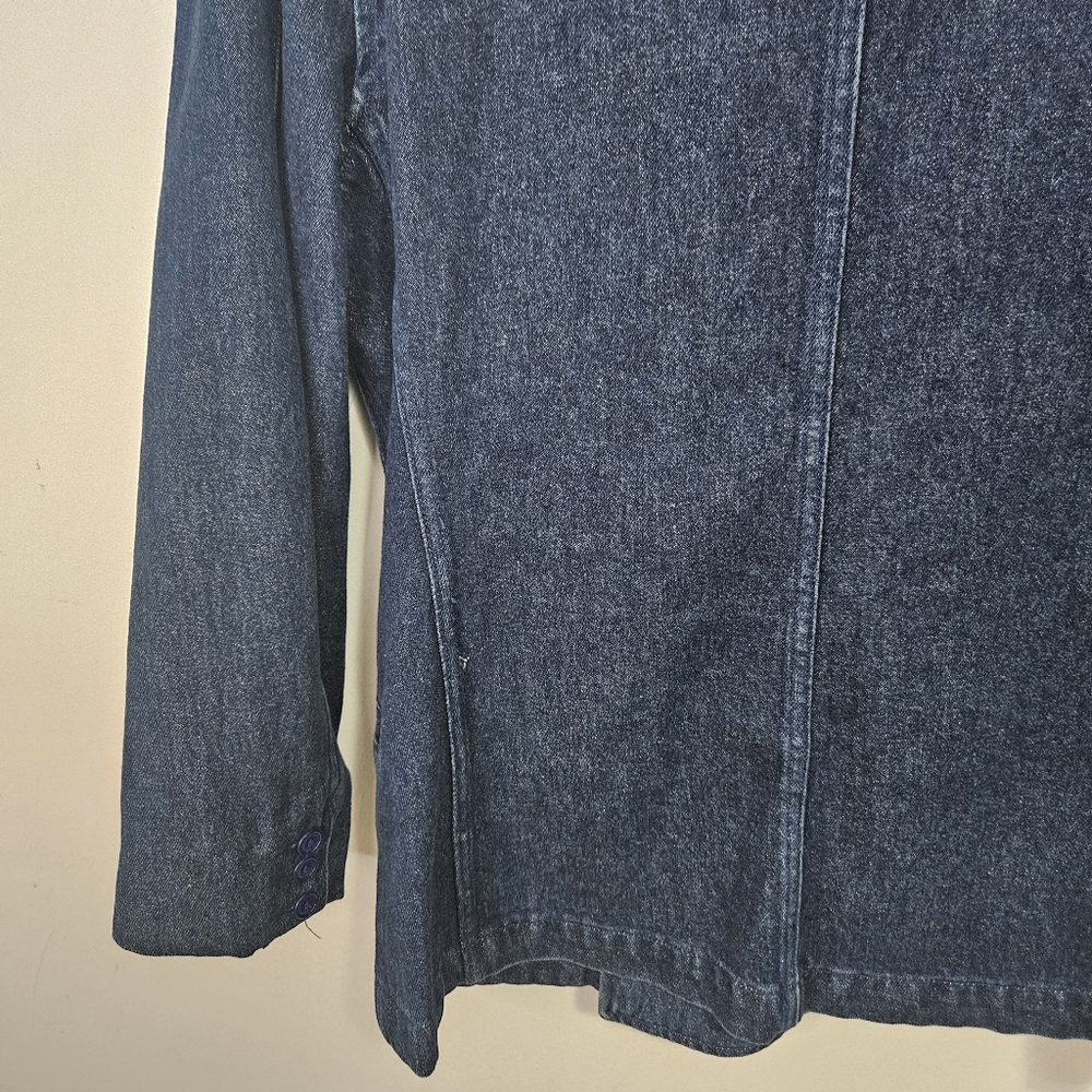 SOLD VTG 80s Ralph Lauren Blue Label Double Breasted Denim Blazer Jacket M - Picture 9 of 15